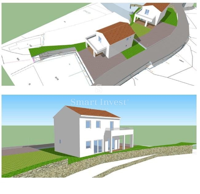 KASTAV, zemljišče z gradbenim dovoljenjem za hišo