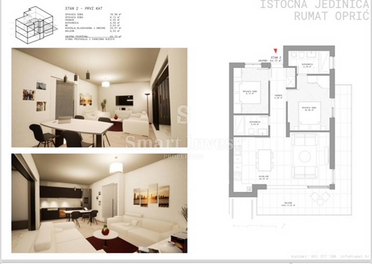 Stanovanje Ika, Opatija - Okolica, 69,36m2