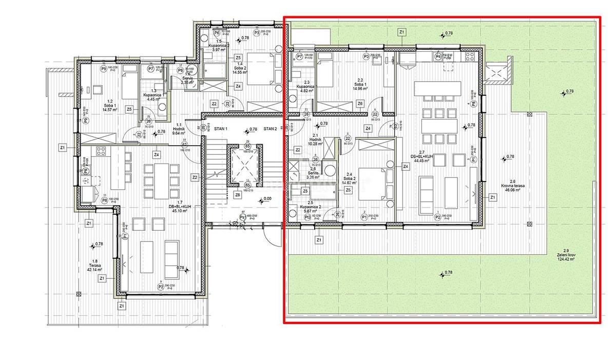 Stanovanje Bivio, Rijeka, 1m2