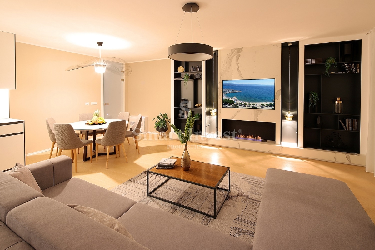 IČIĆI, luksuzno stanovanje v novogradnji z bazenom, 100 m od morja