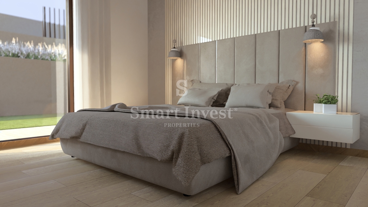 IČIĆI, stanovanje z vrtom in pogledom na morje v novogradnji z garažo