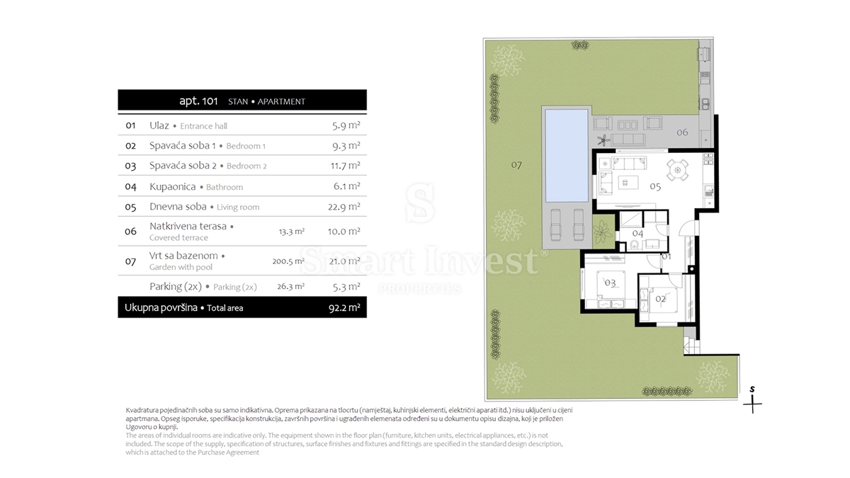 ISTRA - PREMANTURA, 3-sobno stanovanje z vrtom in bazenom, v novogradnji