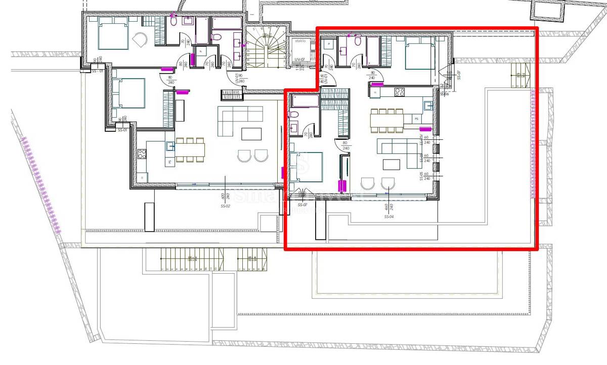 OPATIJA, Luxury apartment of 226 m2  in a new building with pool and garage