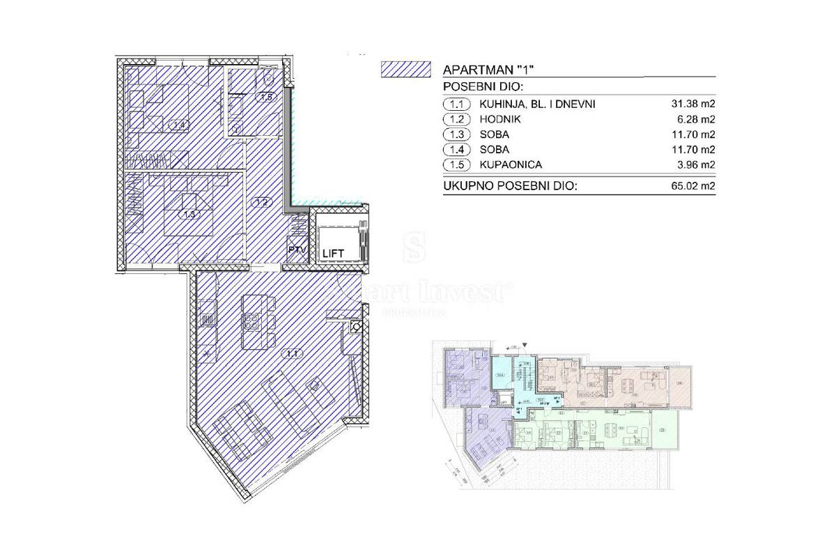 Stanovanje Opatija, 65,02m2