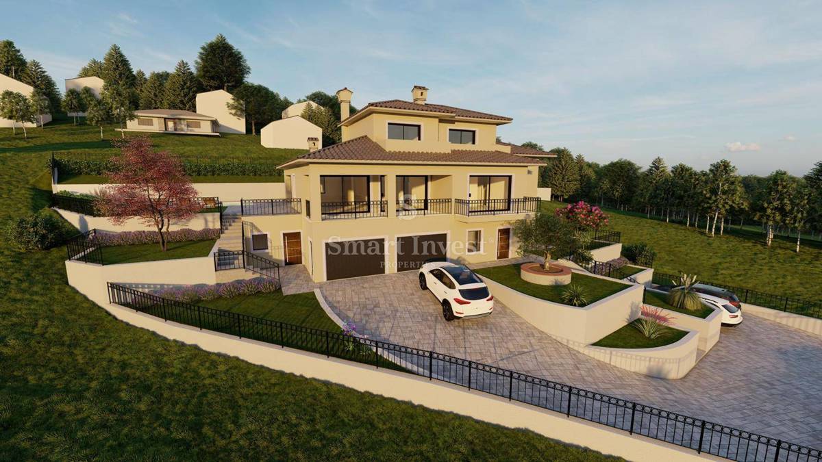 OPATIJA - POBRI, gradbeno zemljišče za gradnjo vile s pogledom na morje