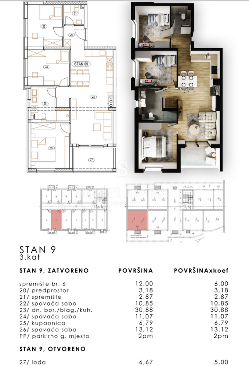 Stanovanje Brestovice, Kastav, 98,08m2