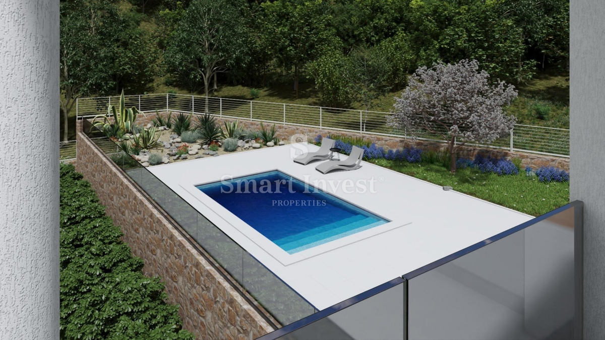 OPATIJA - VEPRINAC, samostojna hiša roh bau, 2 apartmaja, prostoren vrt, pogled na morje