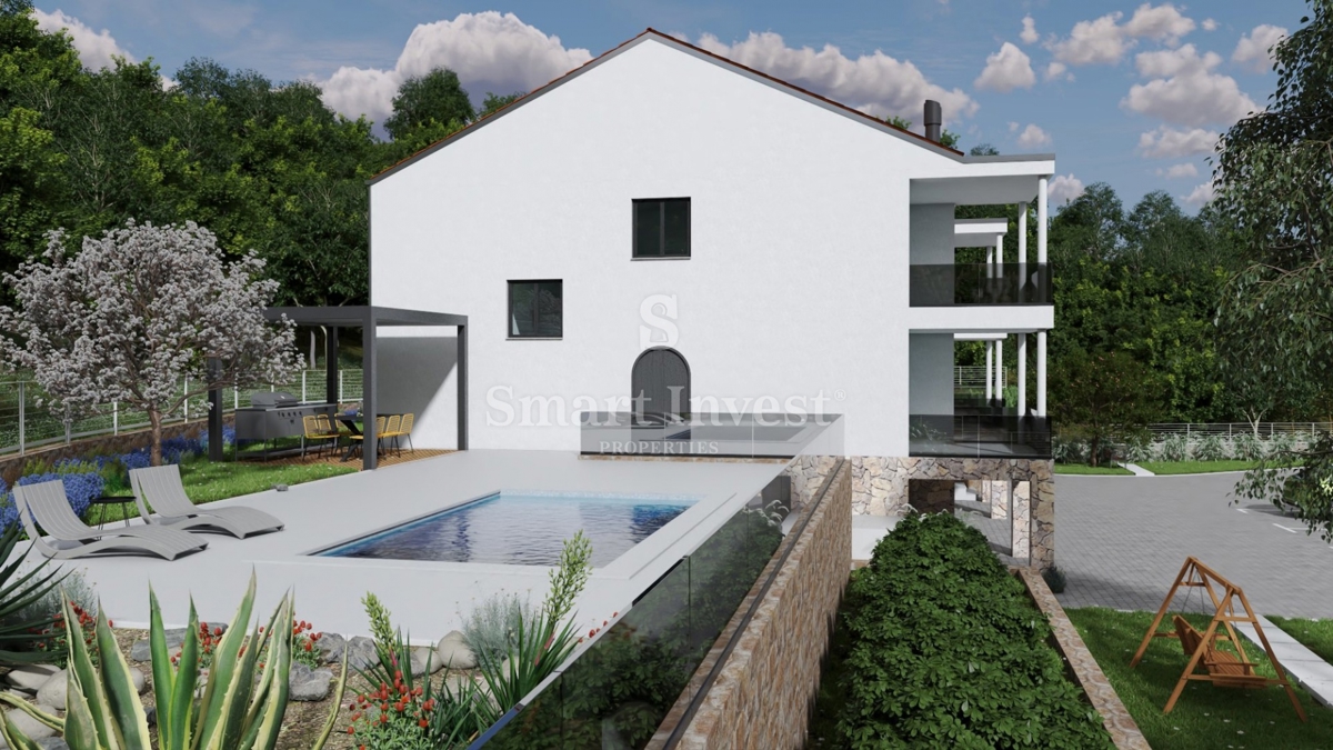 OPATIJA - VEPRINAC, samostojna hiša roh bau, 2 apartmaja, prostoren vrt, pogled na morje