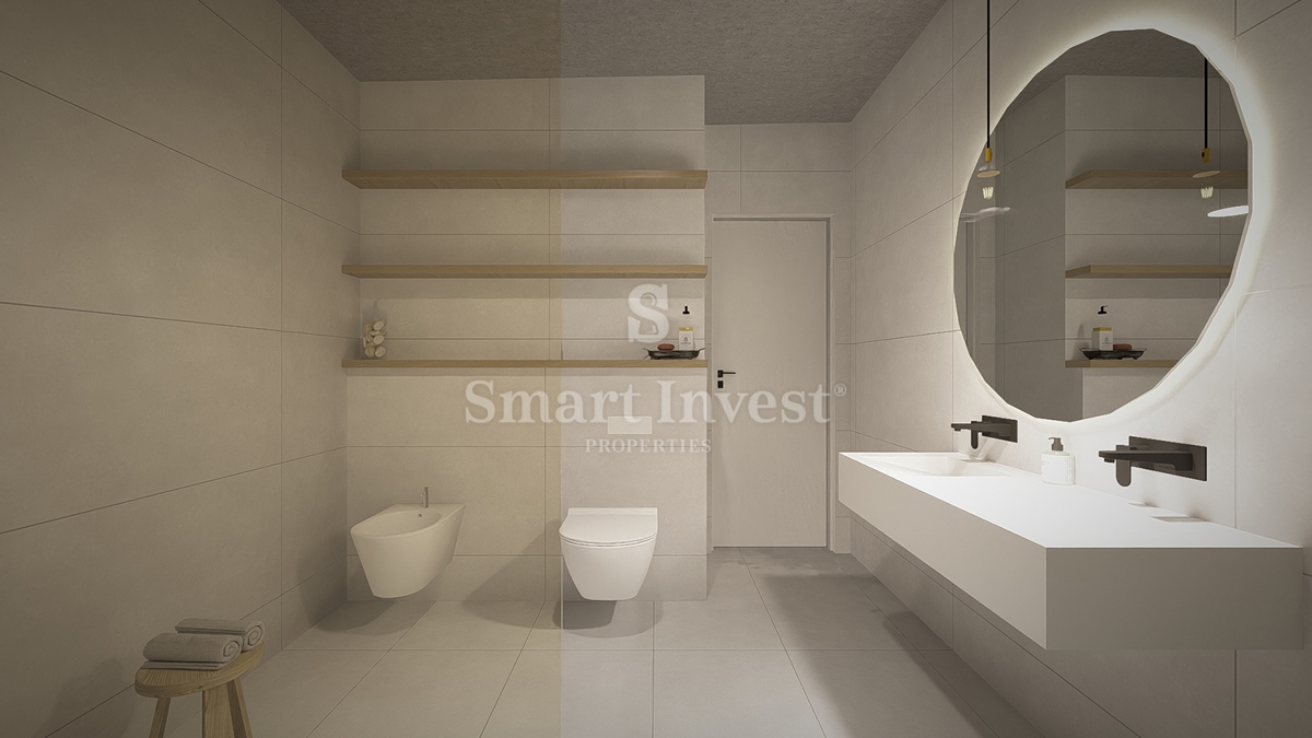 IČIĆI, 2-sobno stanovanje z vrtom in pogledom na morje v novogradnji z garažo