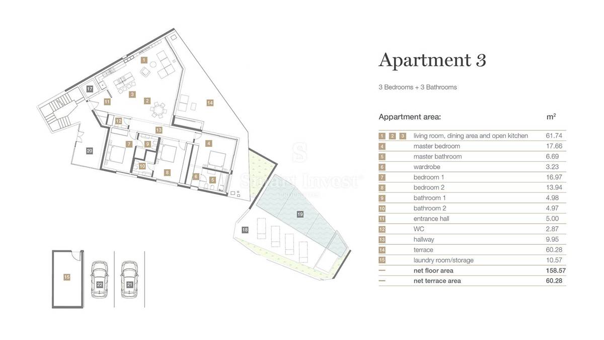 OPATIJA - CENTER, luksuzno 3-s stanovanje, bazen, pogled na morjeja, 123,36m2