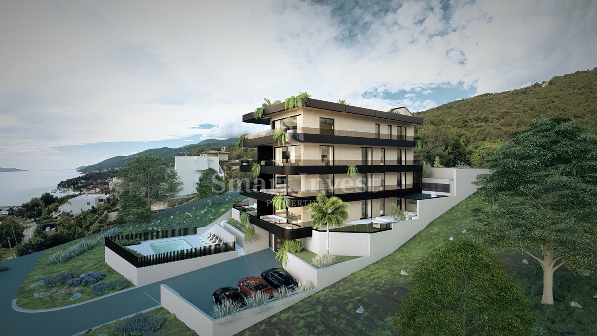 IČIĆI, penthouse s strešno teraso in zasebnim bazenom