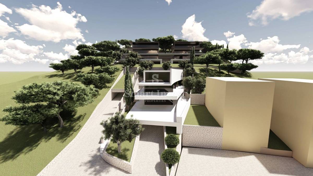 OPATIJA, zemljišče z lokacijskim dovoljenjem za gradnjo 3 vil s pogledom na morje
