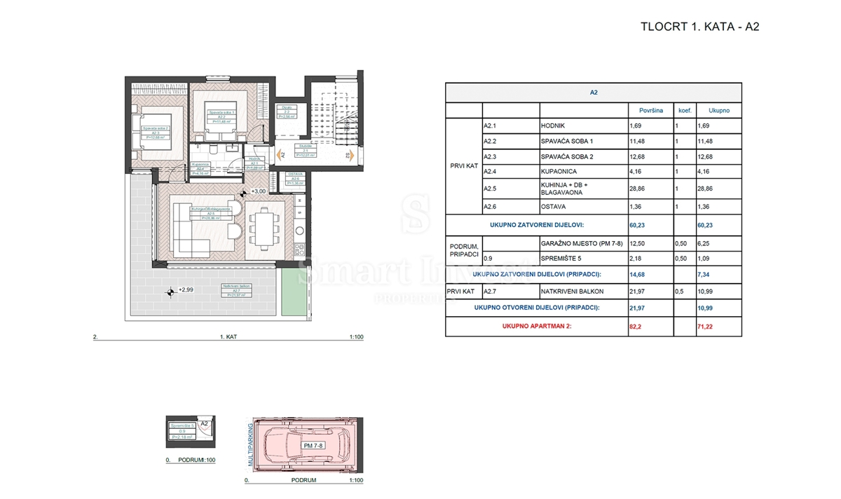 IČIĆI, novo stanovanje z bazenom in garažo v bližini morja (A1)