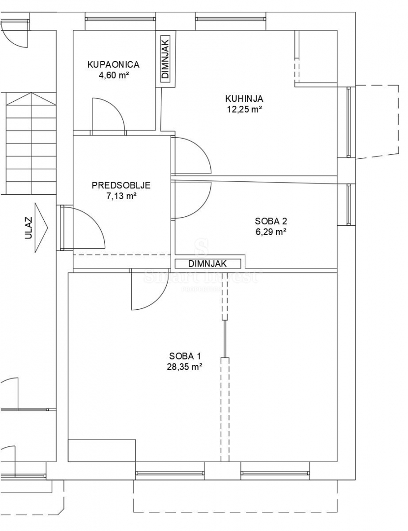 Stanovanje Vojak, Rijeka, 58,62m2