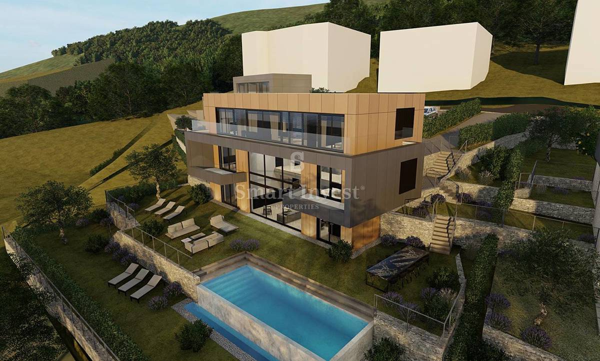 OPATIJA, zemljišče z gradbenim dovoljenjem za vilo z bazenom (K2)