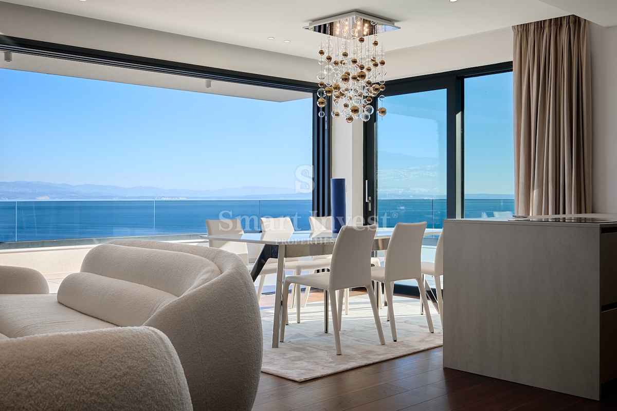 OPATIJA, luksuzno 3-s stanovanje z odprtim pogledom na morje in garažo (S2)