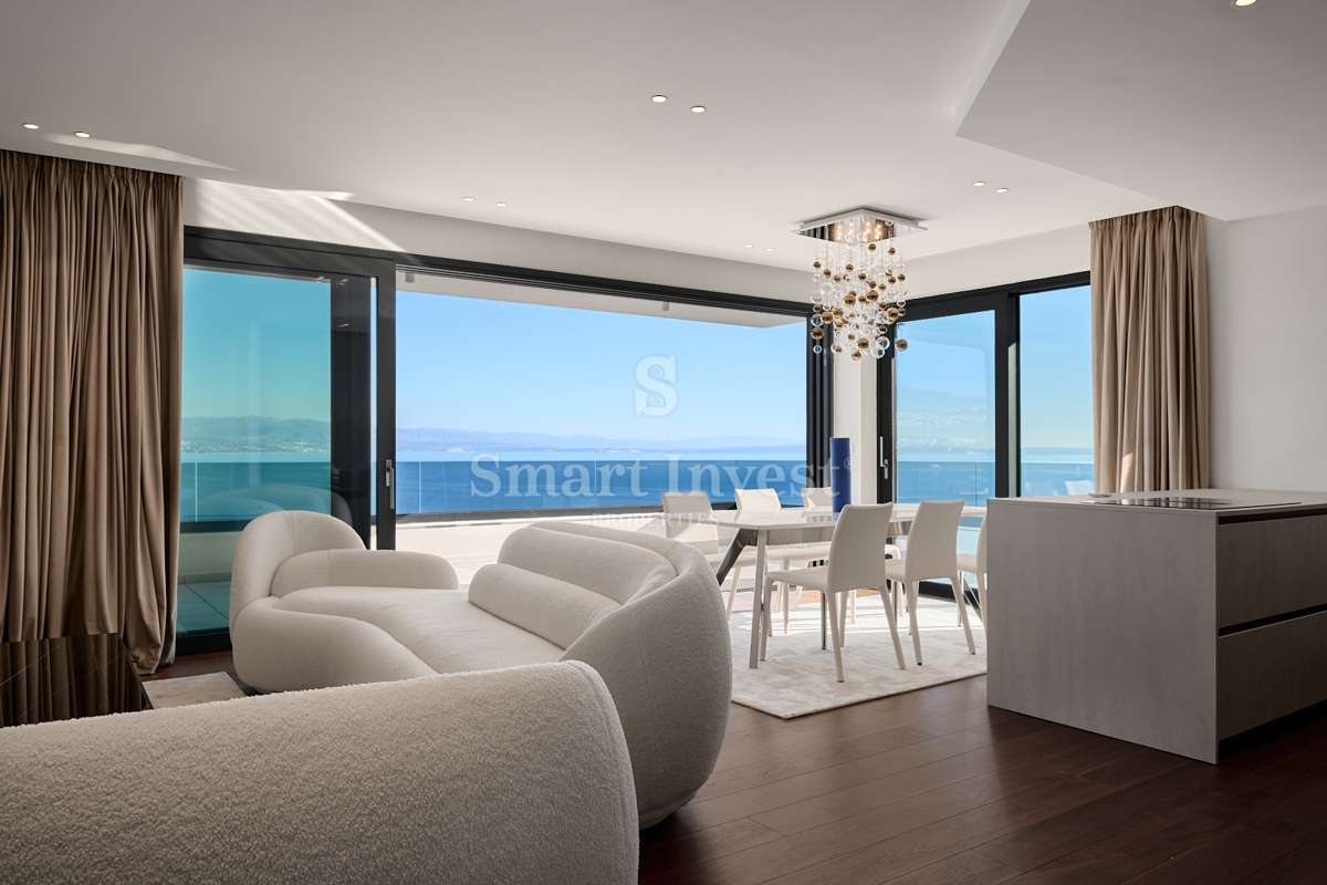 OPATIJA, luksuzno 3-s stanovanje z odprtim pogledom na morje in garažo (S2)