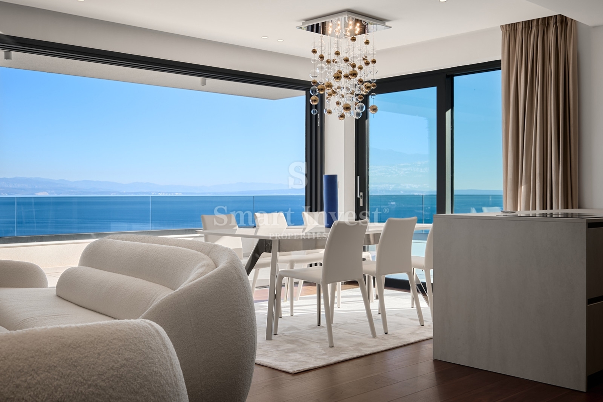 OPATIJA, luksuzno 3-s stanovanje z odprtim pogledom na morje in garažo (S2)