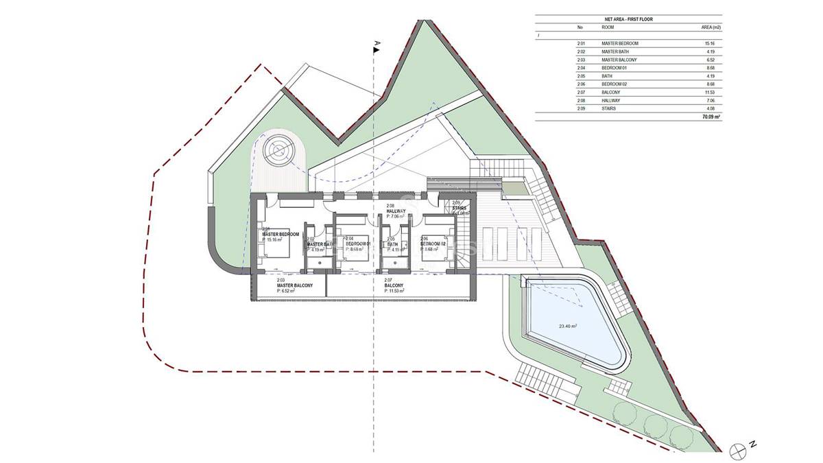 ISTRA - LABIN, gradbeno zemljišče z idejnim projektom