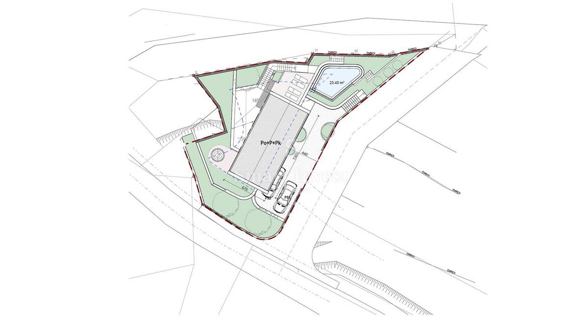 ISTRA - LABIN, gradbeno zemljišče z idejnim projektom