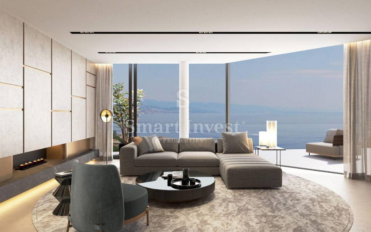 OPATIJA - CENTER, luksuzno 2-s stanovanje, bazen, pogled na morjeja, 123,36m2