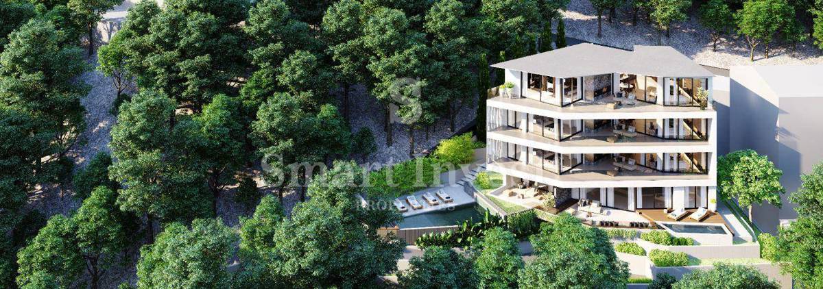 OPATIJA - CENTER, luksuzno 2-s stanovanje, bazen, pogled na morjeja, 123,36m2