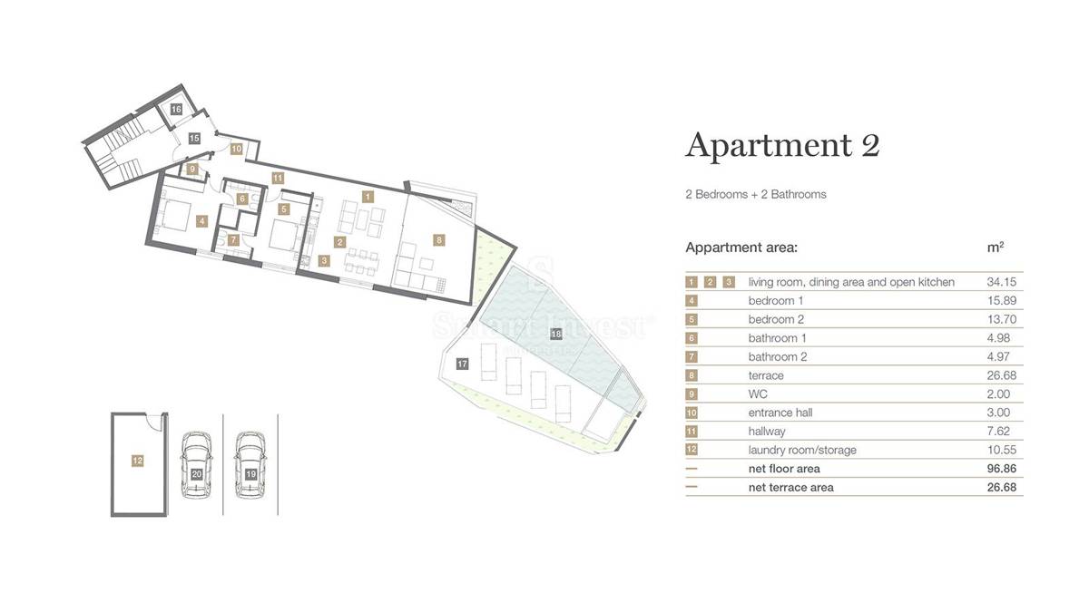 OPATIJA - CENTER, luksuzno 2-s stanovanje, bazen, pogled na morjeja, 123,36m2