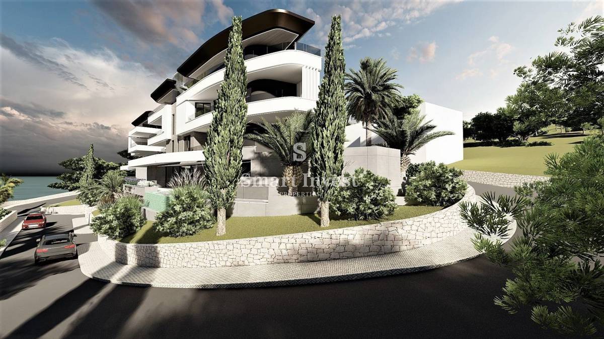 OPATIJA, gradbeno zemljišče z začeto gradnjo, pogled na morje!