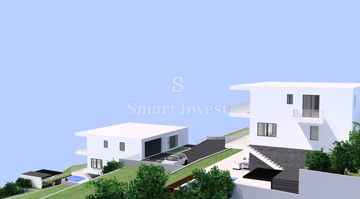 IČIĆI - POLJANE, zemljišče z gradbenim dovoljenjem za vilo z bazenom (A)