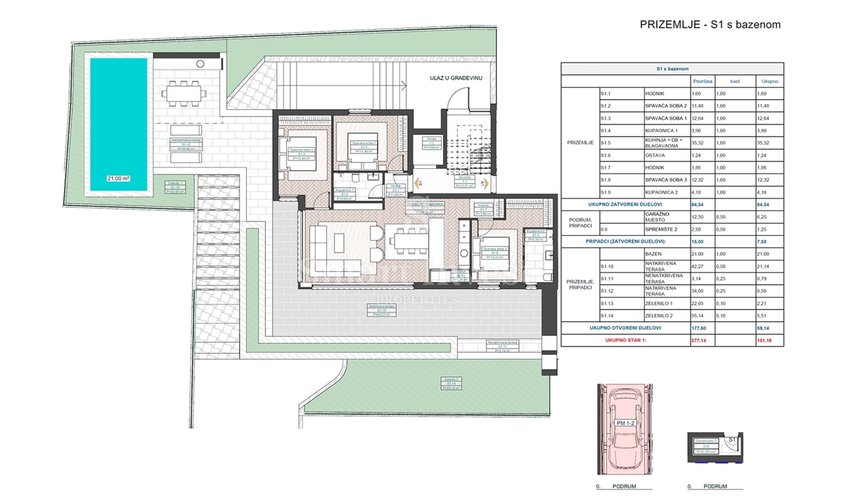 IČIĆI, novo stanovanje z bazenom in garažo v bližini morja (S1)