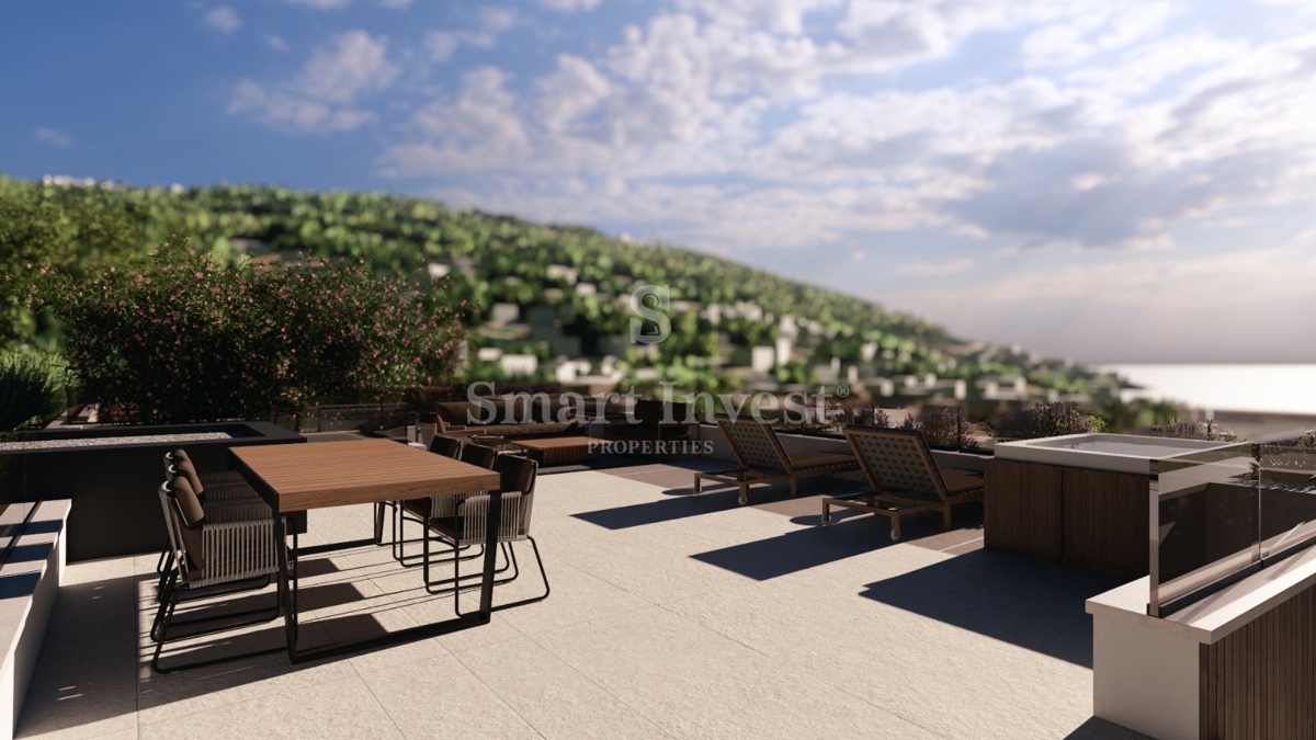 IČIĆI, novo stanovanje s strešno teraso v bližini morja (A3)