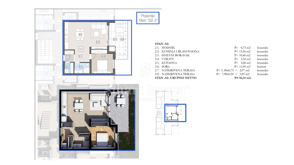 ISTRA - LABIN, stanovanje s teraso v moderni novogradnji
