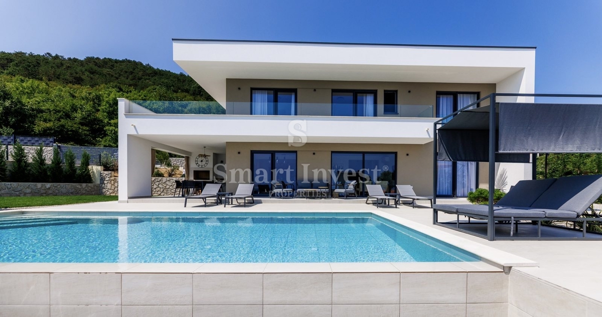 OPATIJA - BREGI, moderna vila z bazenom in čudovitim pogledom na morje