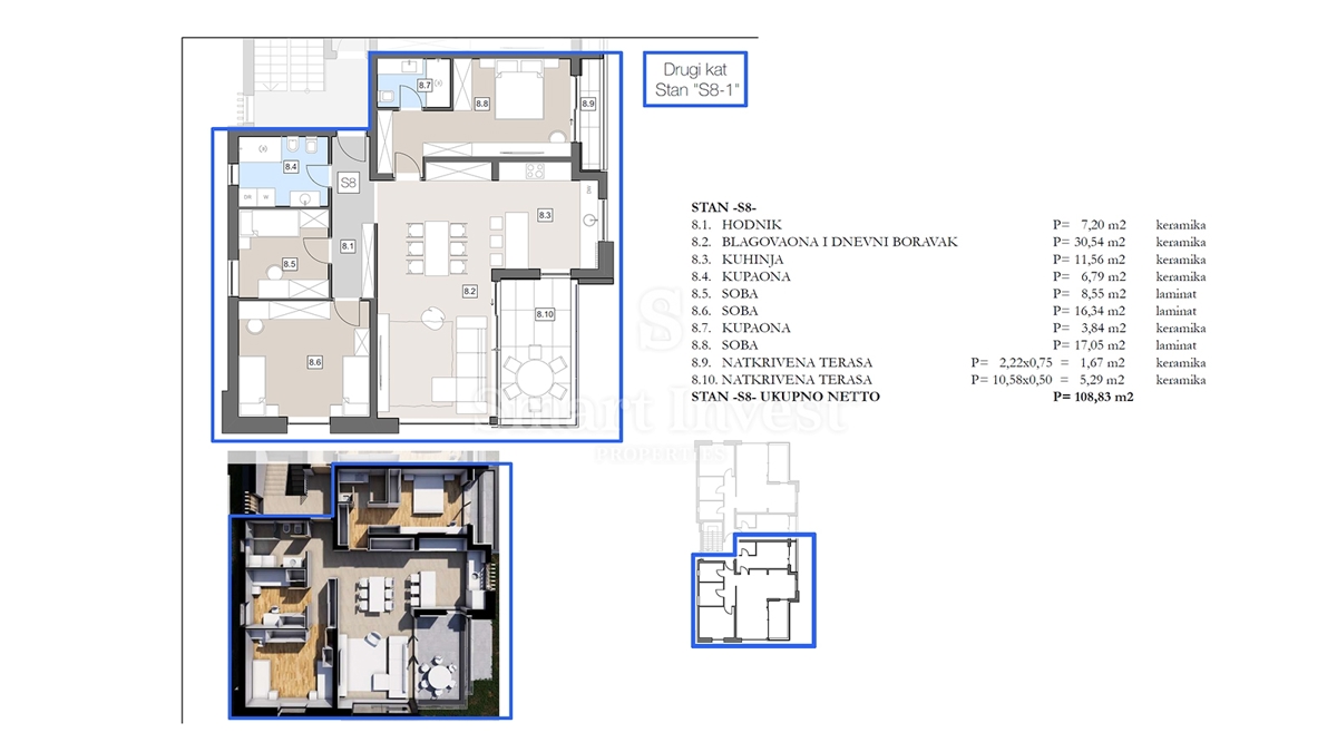 ISTRA - LABIN, stanovanje s teraso v moderni novogradnji