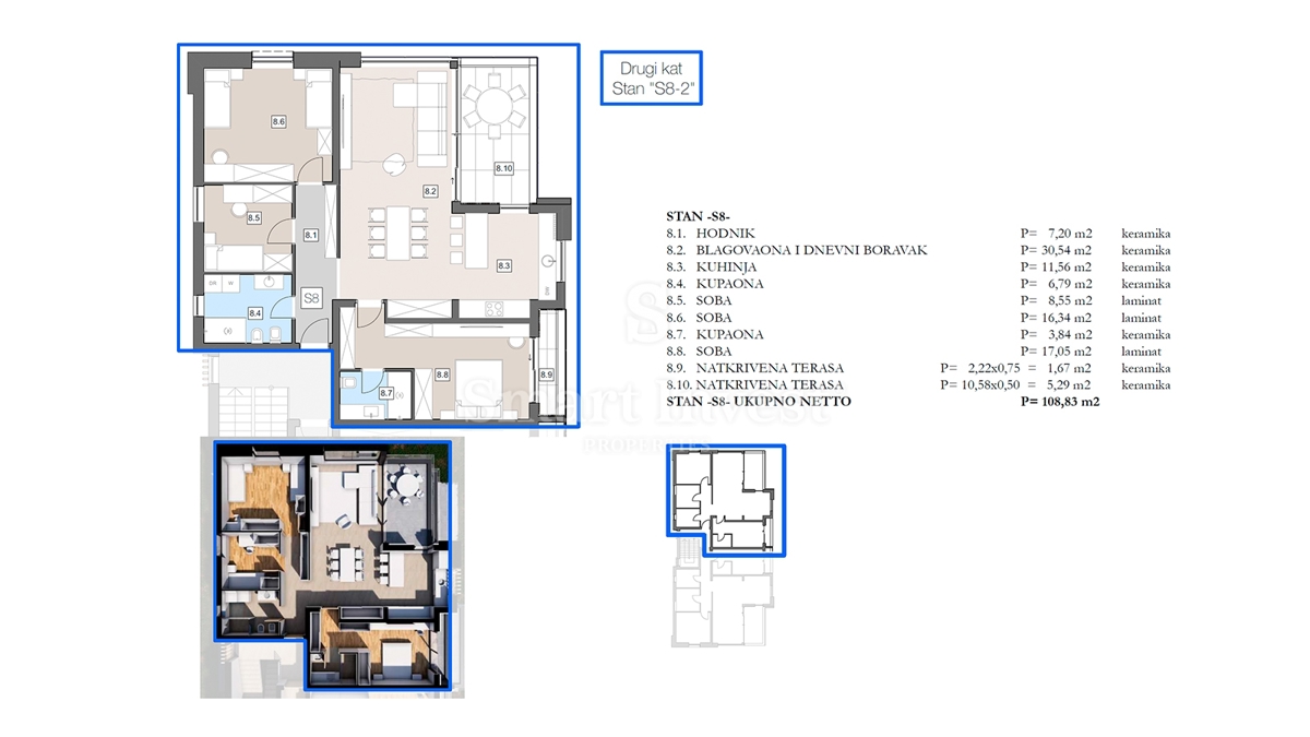 ISTRA - LABIN, stanovanje s teraso v moderni novogradnji