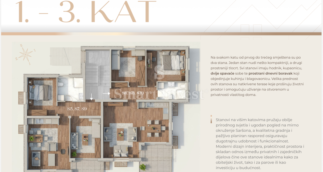 Stanovanje Saršoni, Viškovo, 77,75m2