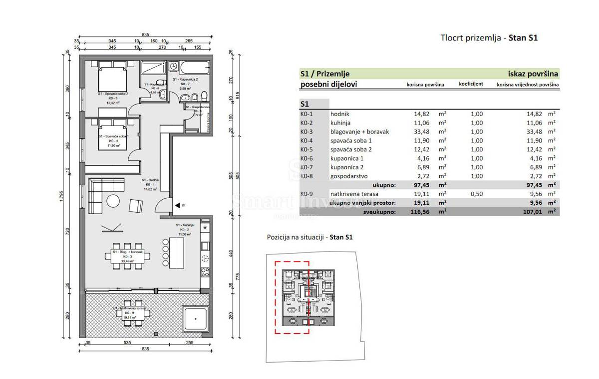 OPATIJA, Luxury 2-bedrooms apartment with sea view (S1)