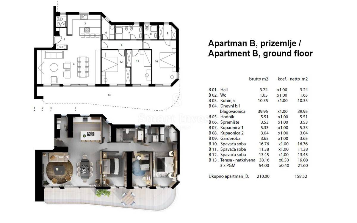 OPATIJA, Luxury 3-bedrooms apartment with private pool and sea view (B) 