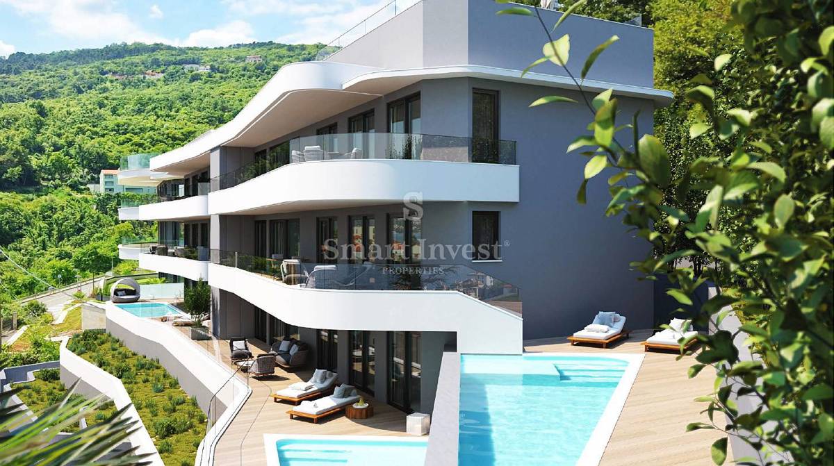 OPATIJA, Luxury 3-bedrooms apartment with private pool and sea view (B) 