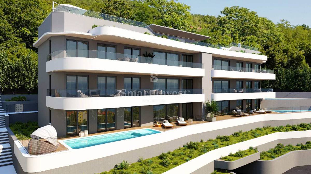 OPATIJA, Luxury 3-bedrooms apartment with private pool and sea view (B) 