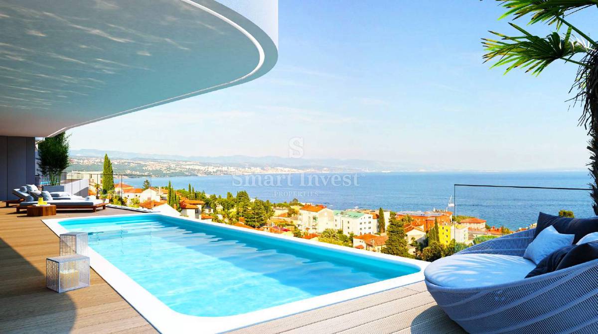 OPATIJA, Luxury 3-bedrooms apartment with private pool and sea view (B) 