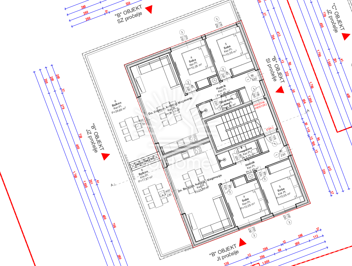 Apartmaji v prvem nadstropju ob morju v Novalji
