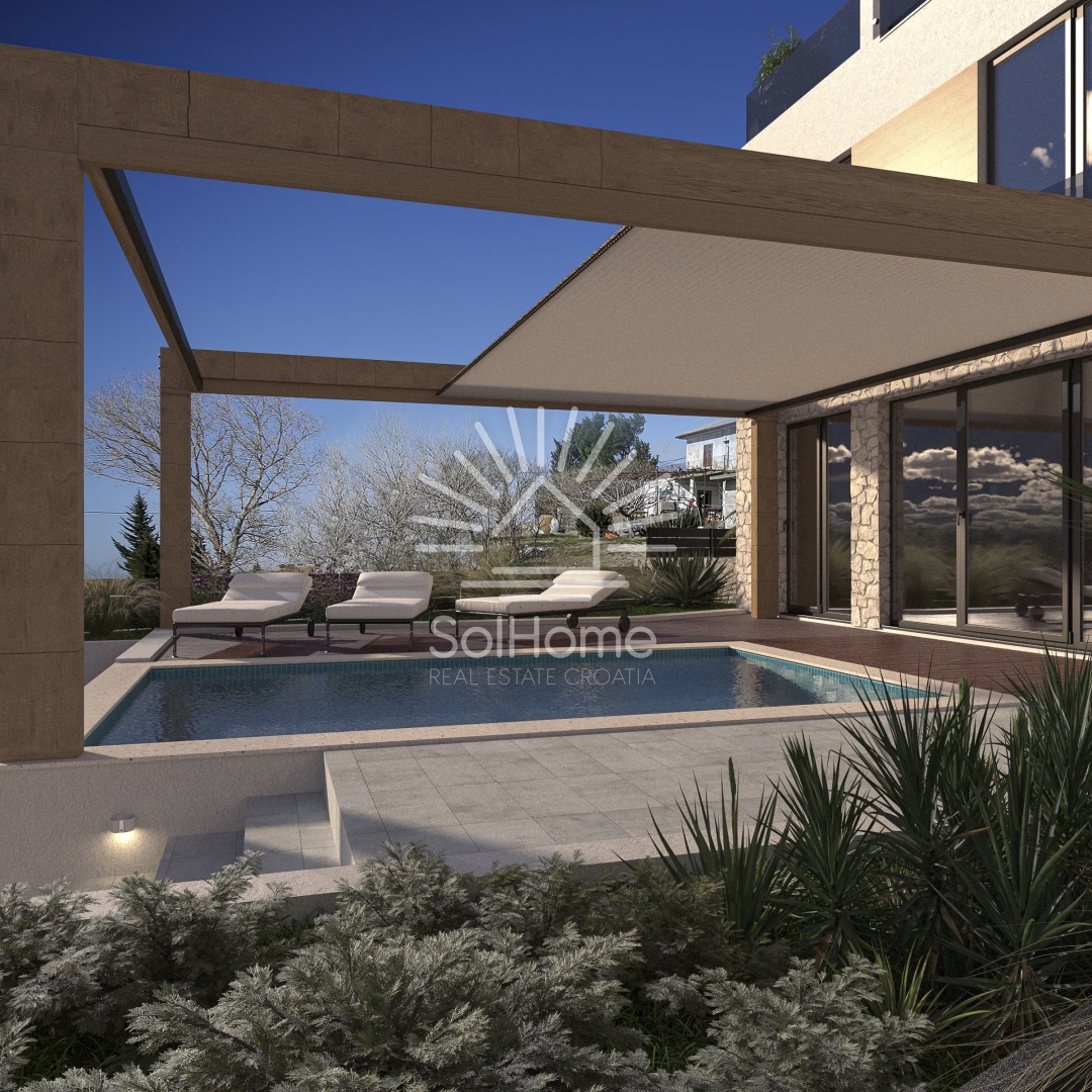 Vila ob morju v Ražancu z razgledom na morje