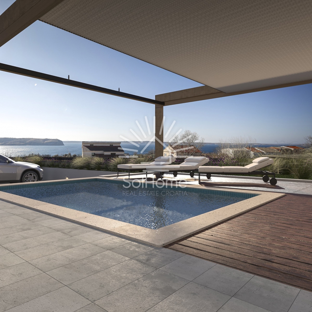 Vila ob morju v Ražancu z razgledom na morje