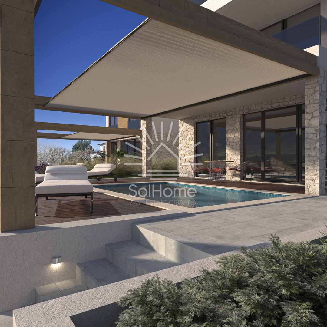 Vila ob morju v Ražancu z razgledom na morje