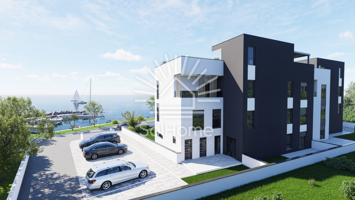 Razkošen penthouse apartma s bazenom ob morju v Zatonu - Zadar