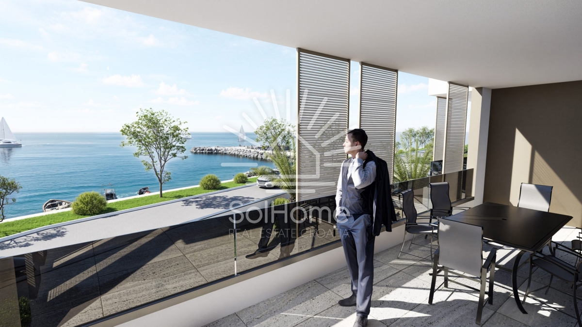 Razkošen penthouse apartma s bazenom ob morju v Zatonu - Zadar