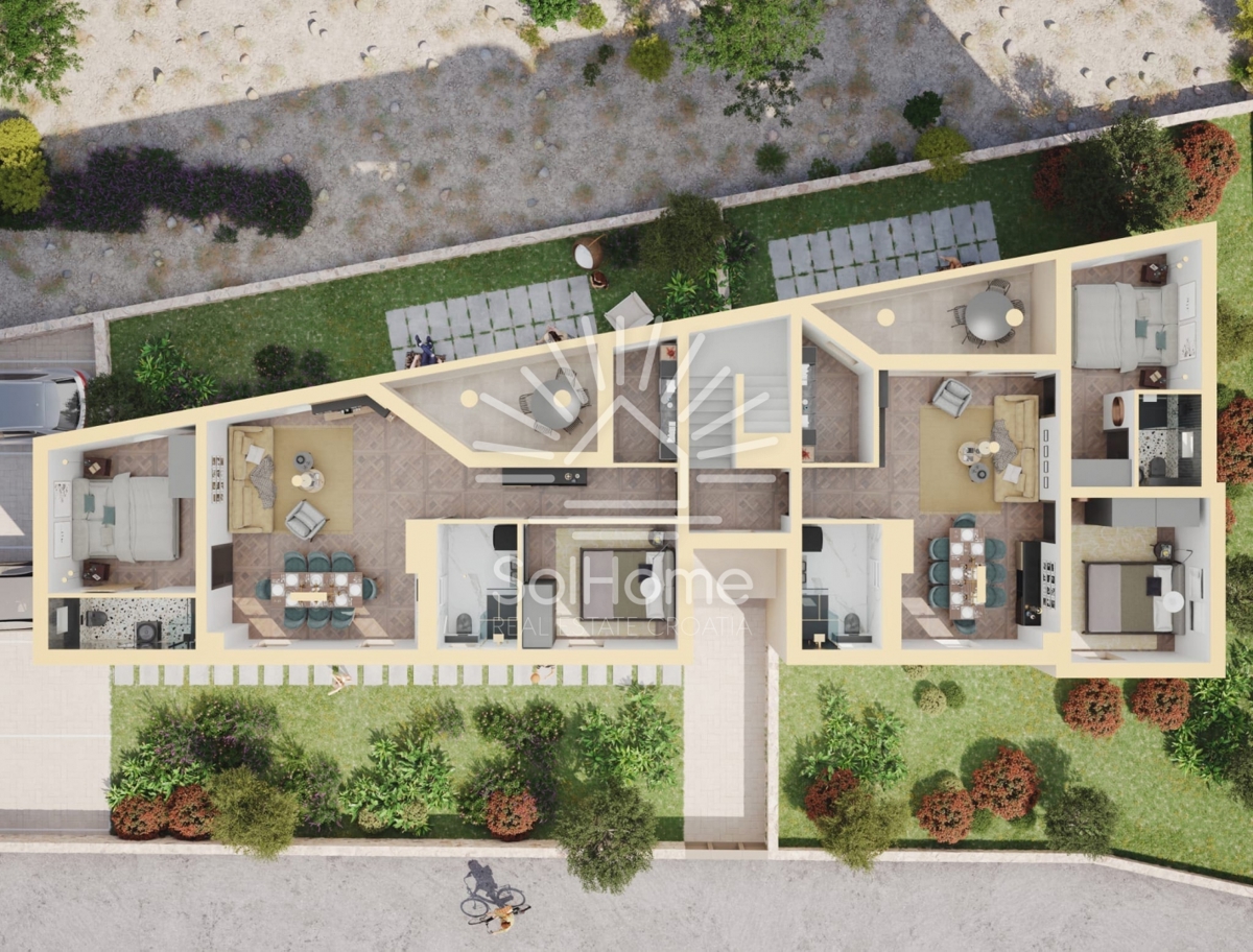 Apartmaji na oddaljenosti 30 metrov od morja v Sukošanu blizu Zadra