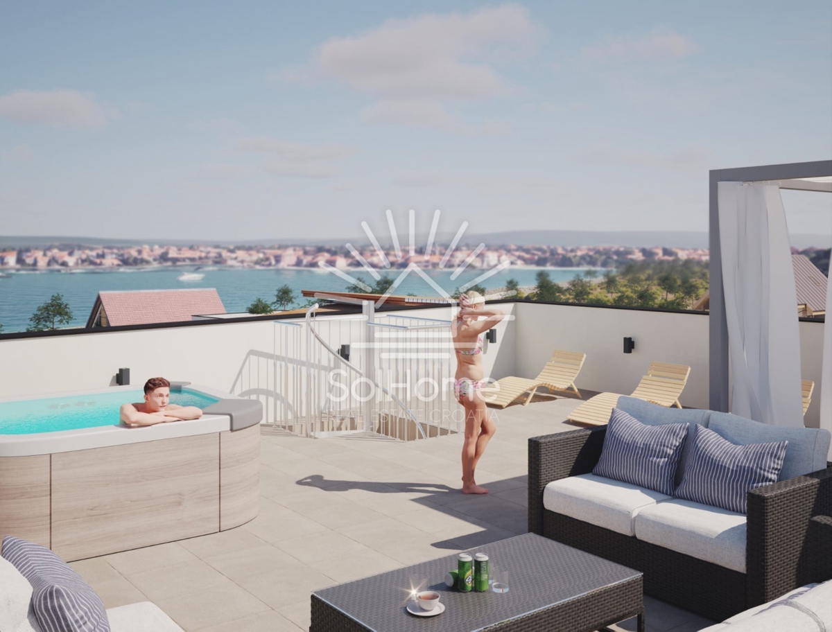 Apartmaji na oddaljenosti 30 metrov od morja v Sukošanu blizu Zadra