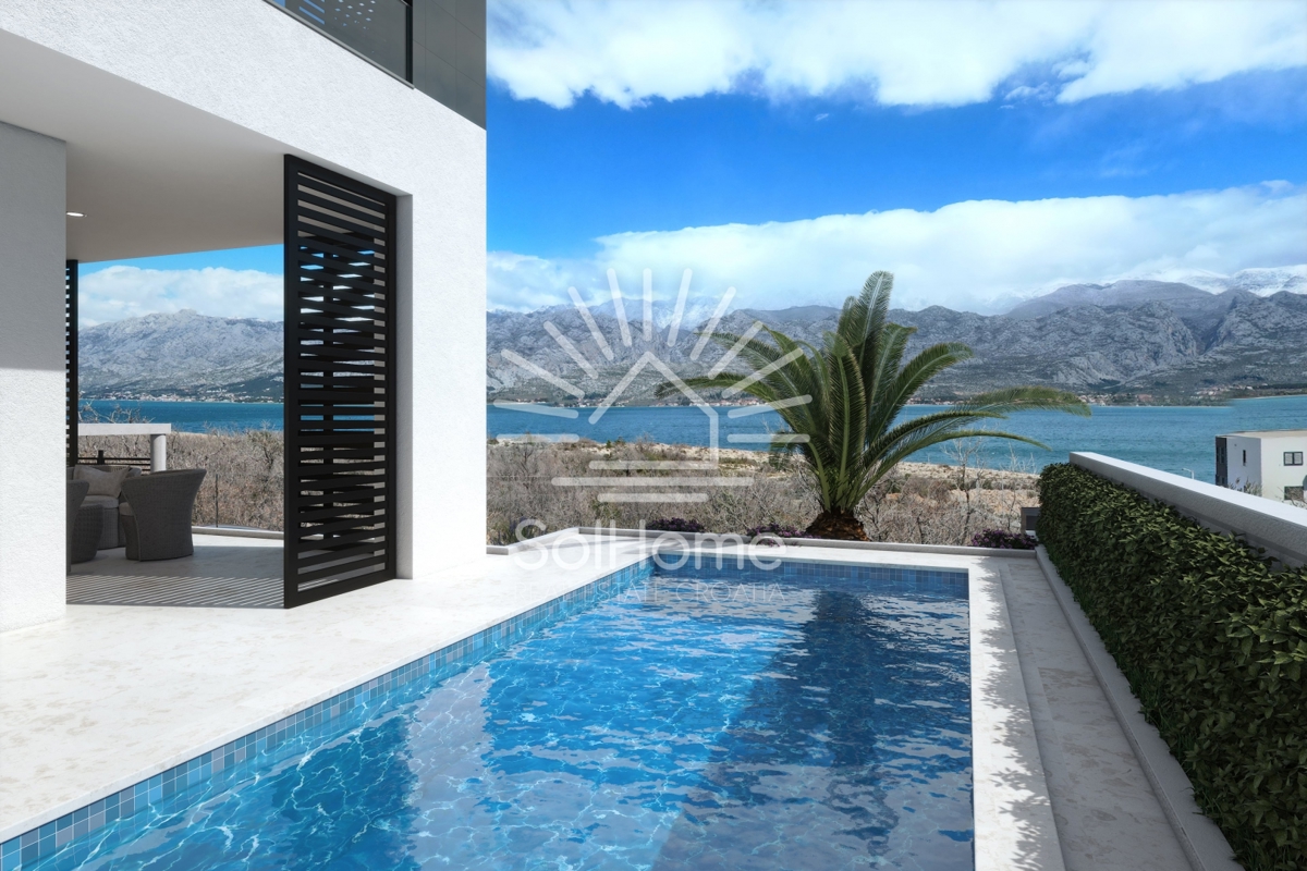 Luksuzno stanovanje z zasebnim bazenom in pogledom na morje pri Zadru